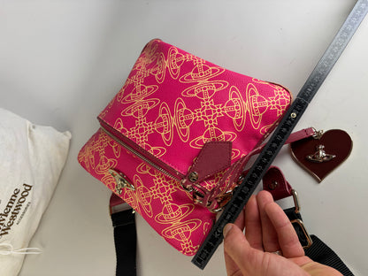 Vintage Vivienne Westwood Orb Geometric Crossbody Bag Pink Yellow