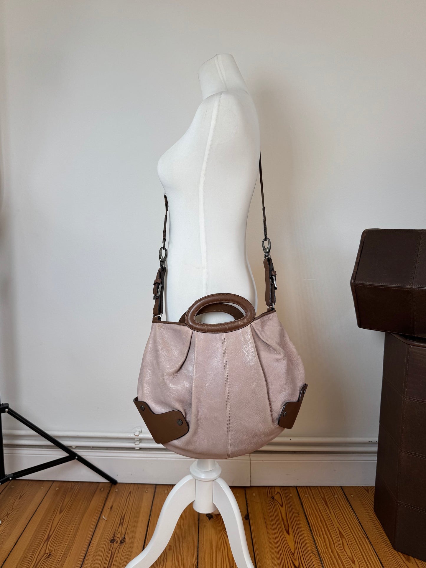 Sac vintage Marni en cuir à 2 voies violet marron