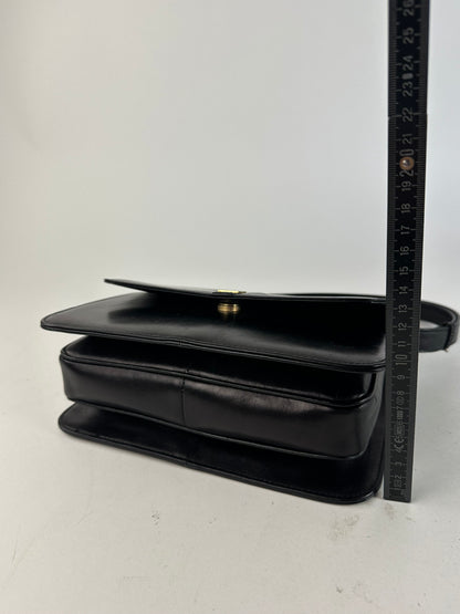 Givenchy Vintage Leather Shoulder Bag Black Gold