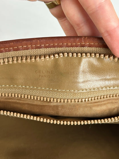 Pochette vintage en cuir beige Céline Paris