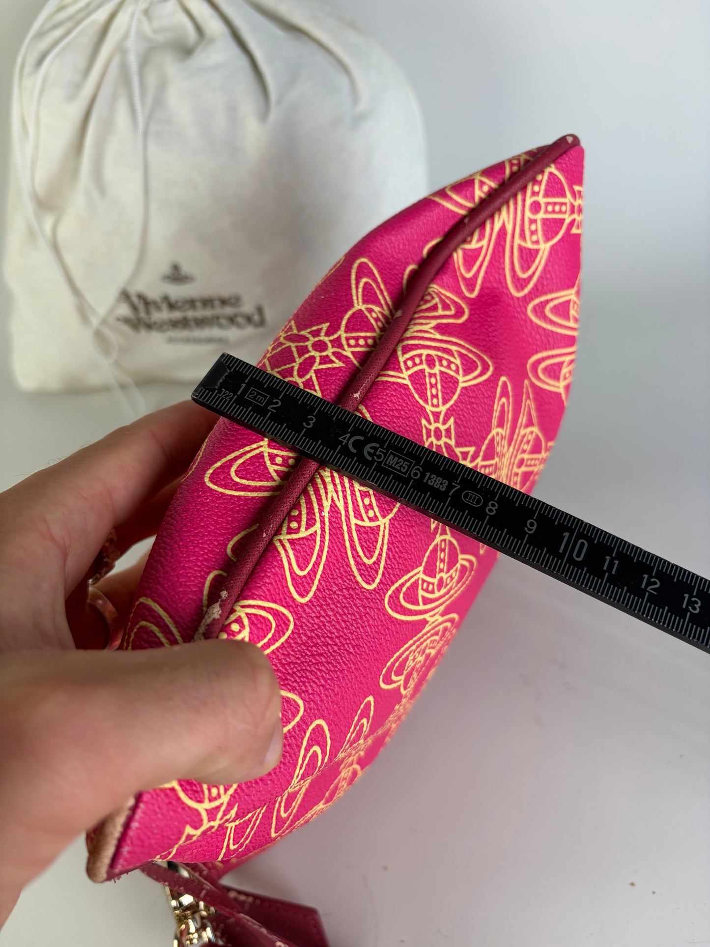 Vintage Vivienne Westwood Orb Geometric Crossbody Bag Pink Yellow