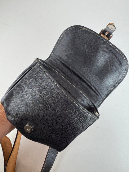 Vintage Courreges Leather belt bag black