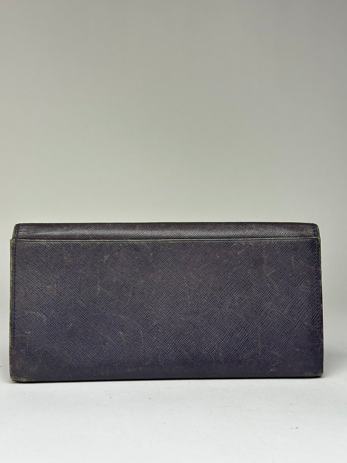 Vintage Givenchy Saffiano Leather Bifold Wallet Late 1980s Navy