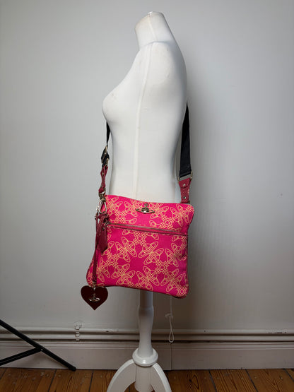 Vintage Vivienne Westwood Orb Geometric Crossbody Bag Pink Yellow