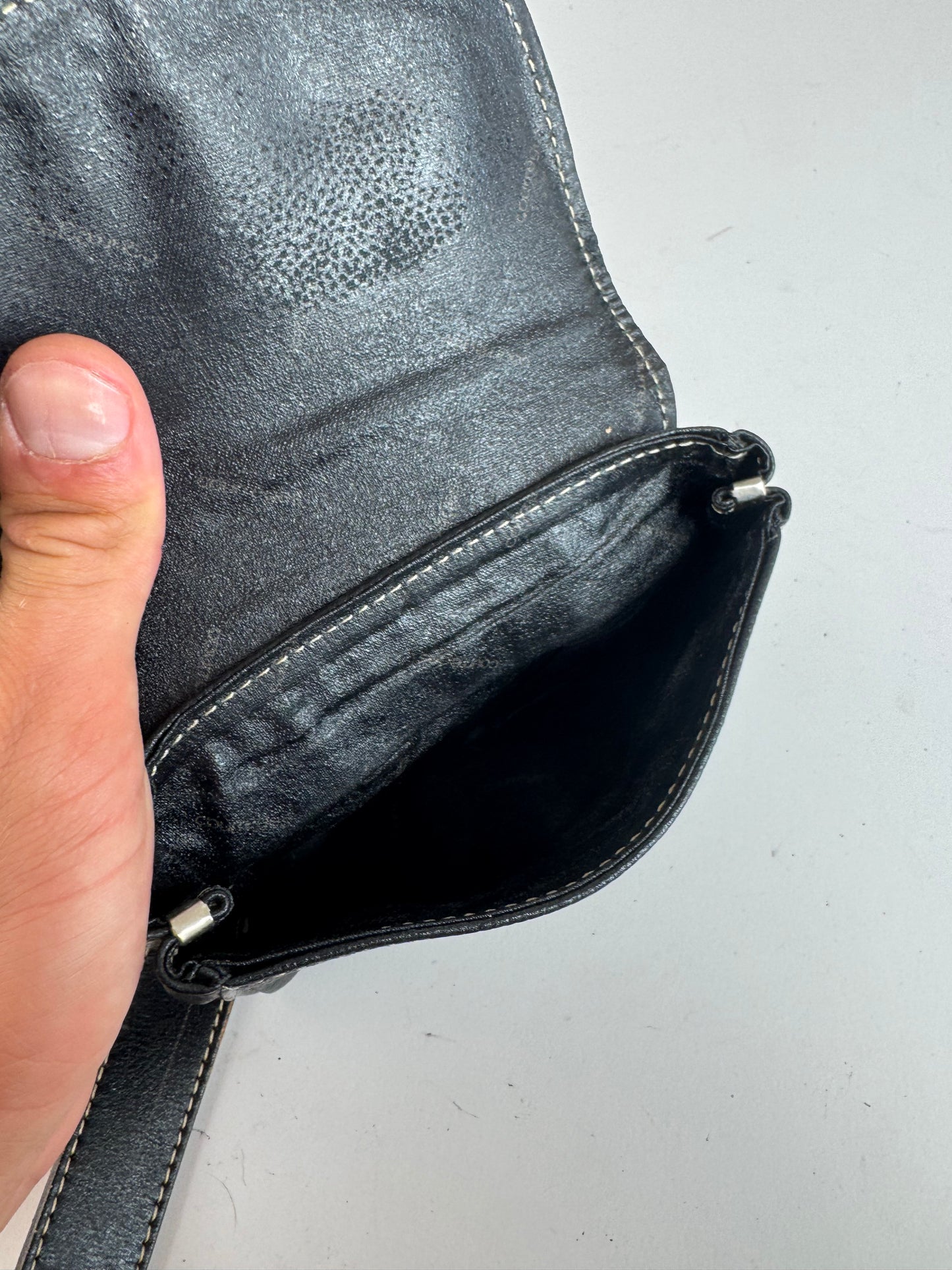 Vintage Courreges Leather belt bag black