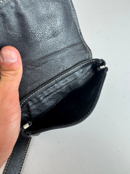 Vintage Courreges Leather belt bag black