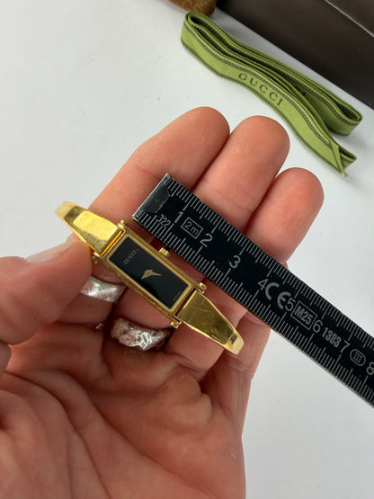 Vintage Gucci 1500L Bracelet Watch Late 1990s Gold Black