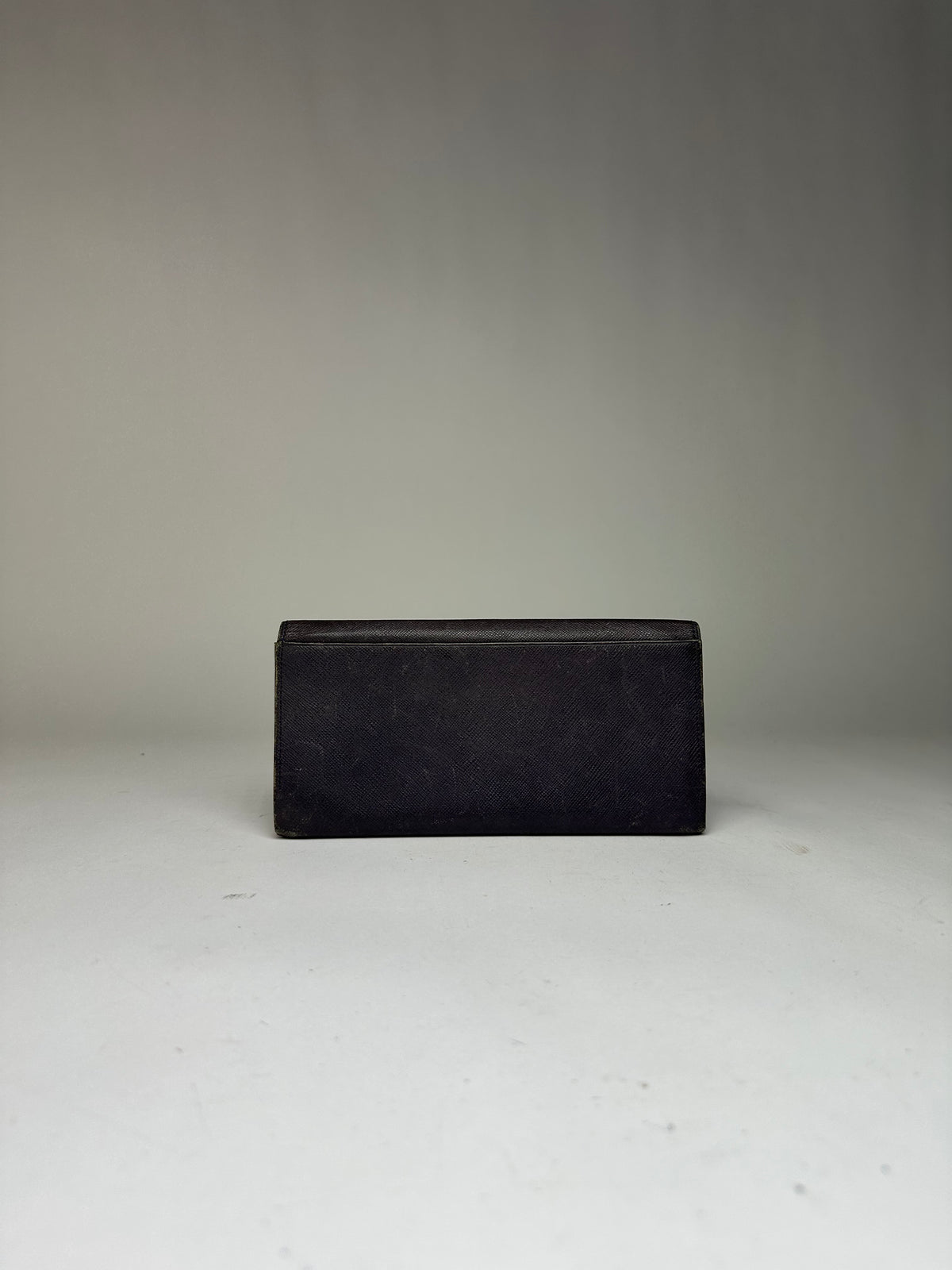 Vintage Givenchy Saffiano Leather Bifold Wallet Late 1980s Navy