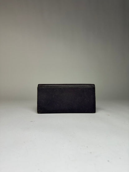 Vintage Givenchy Saffiano Leather Bifold Wallet Late 1980s Navy