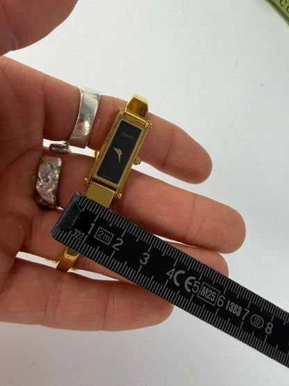 Vintage Gucci 1500L Bracelet Watch Late 1990s Gold Black