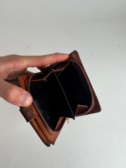 Vintage Bottega Veneta Intrecciato Leather Wallet Brown