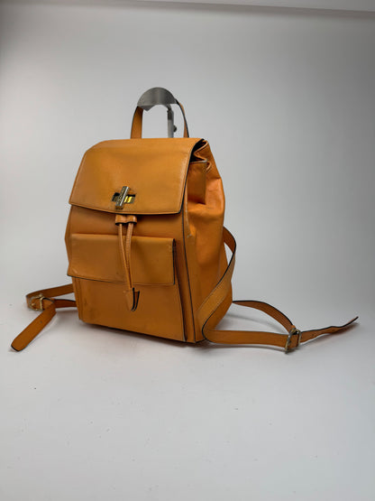 Sac à dos vintage en cuir Céline Paris Orange