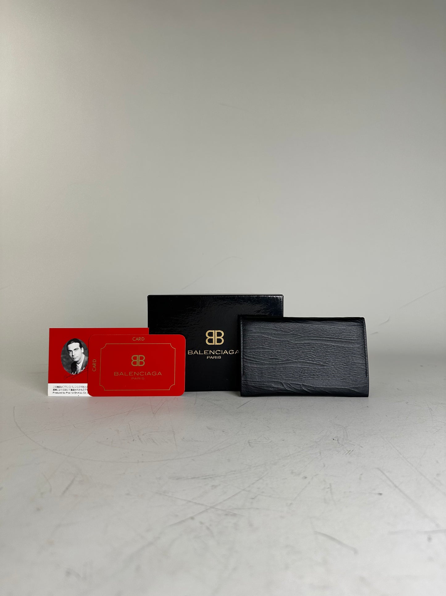 Vintage Balenciaga Leather Card Holder Black
