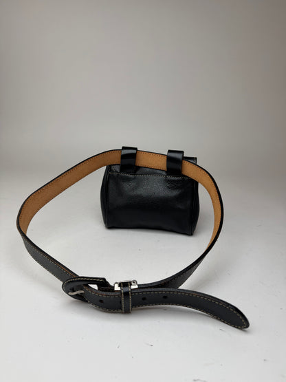 Vintage Courreges Leather belt bag black