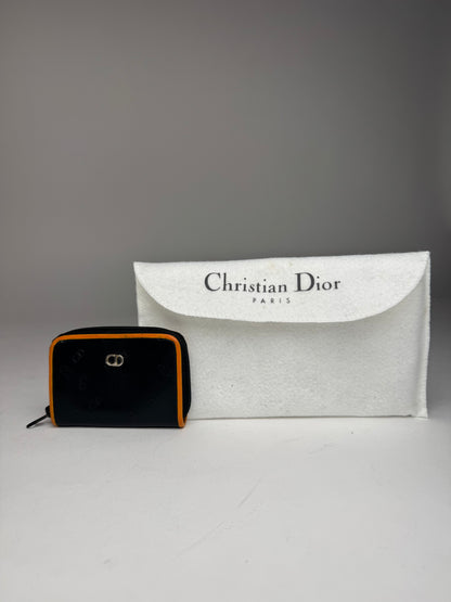 Vintage Dior Leather Card Holder Purse Black Brown