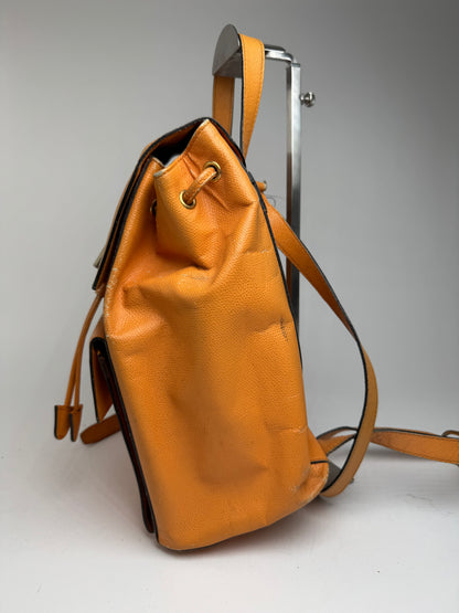 Sac à dos vintage en cuir Céline Paris Orange