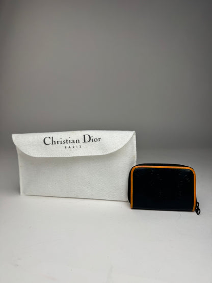 Vintage Dior Leather Card Holder Purse Black Brown