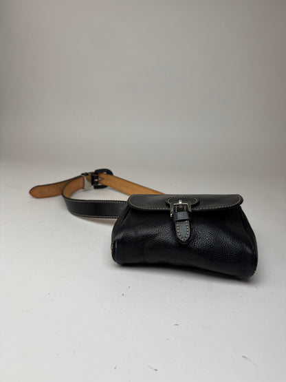 Vintage Courreges Leather belt bag black