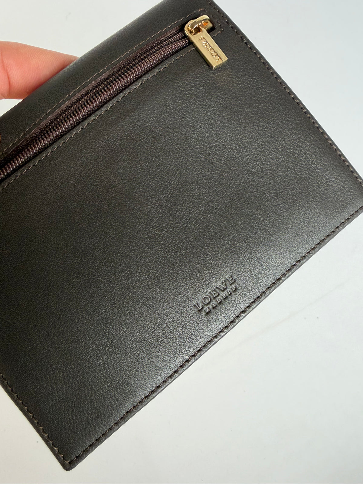 Vintage Loewe Flap Wallet Black Tan c. Late 2000s