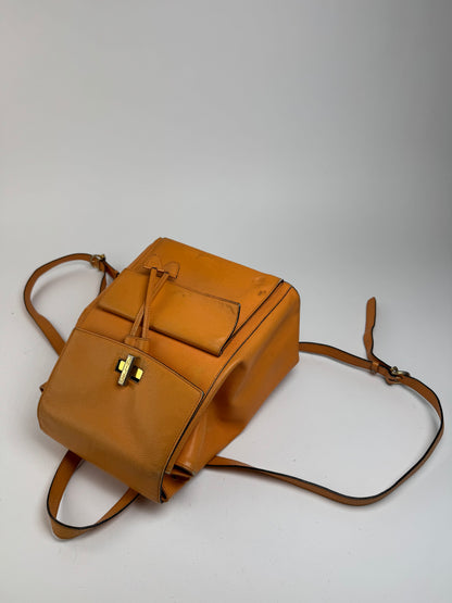 Sac à dos vintage en cuir Céline Paris Orange