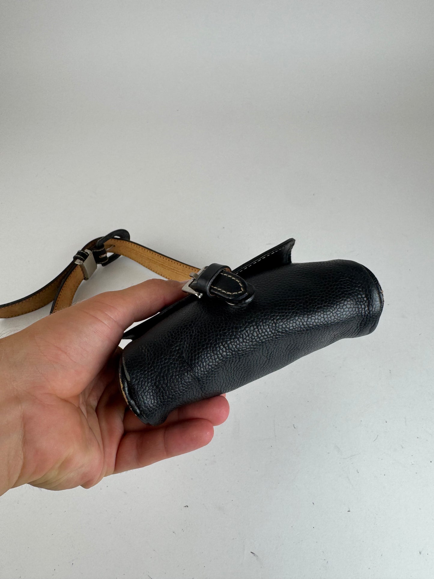 Vintage Courreges Leather belt bag black