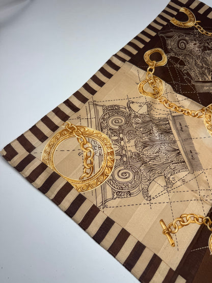 Vintage Fendi Baroque Scarf Brown Gold