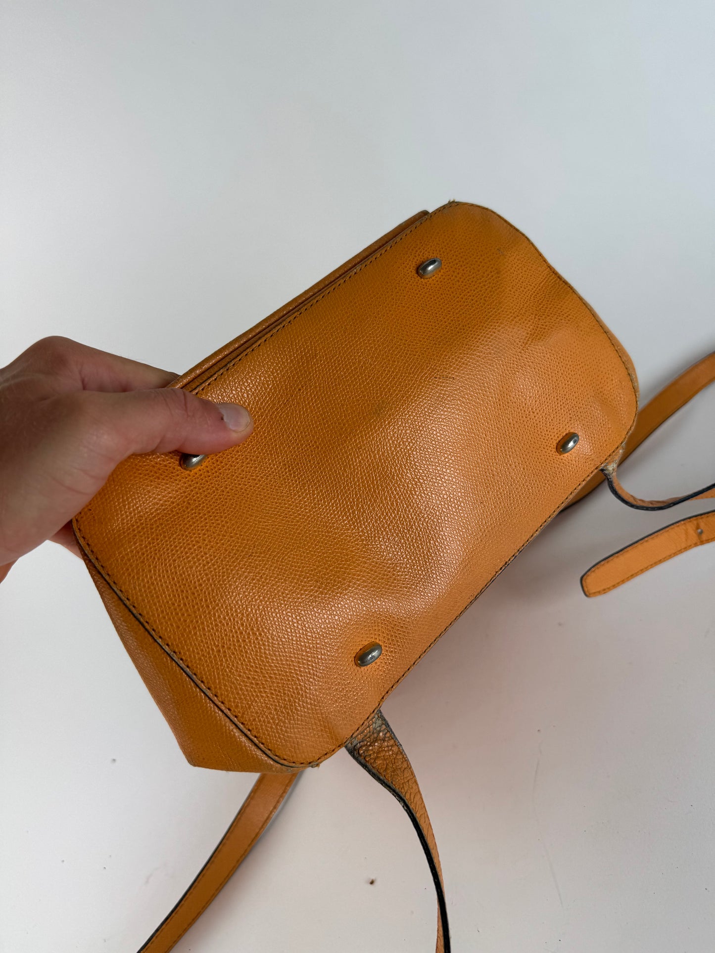 Sac à dos vintage en cuir Céline Paris Orange