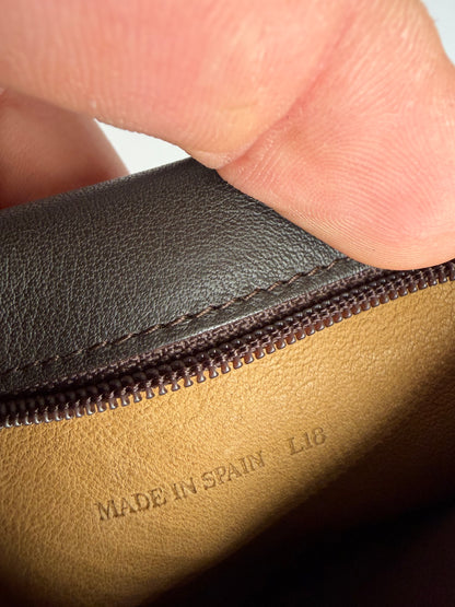 Vintage Loewe Flap Wallet Black Tan c. Late 2000s