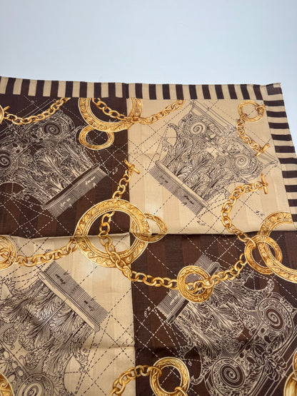 Vintage Fendi Baroque Scarf Brown Gold