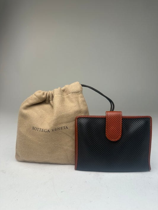 Vintage Bottega Veneta Textured Card Holder Black