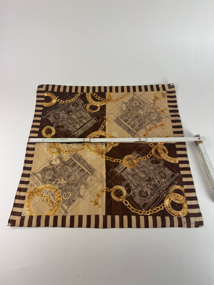 Vintage Fendi Baroque Scarf Brown Gold
