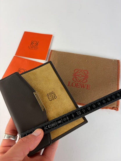 Vintage Loewe Flap Wallet Black Tan c. Late 2000s