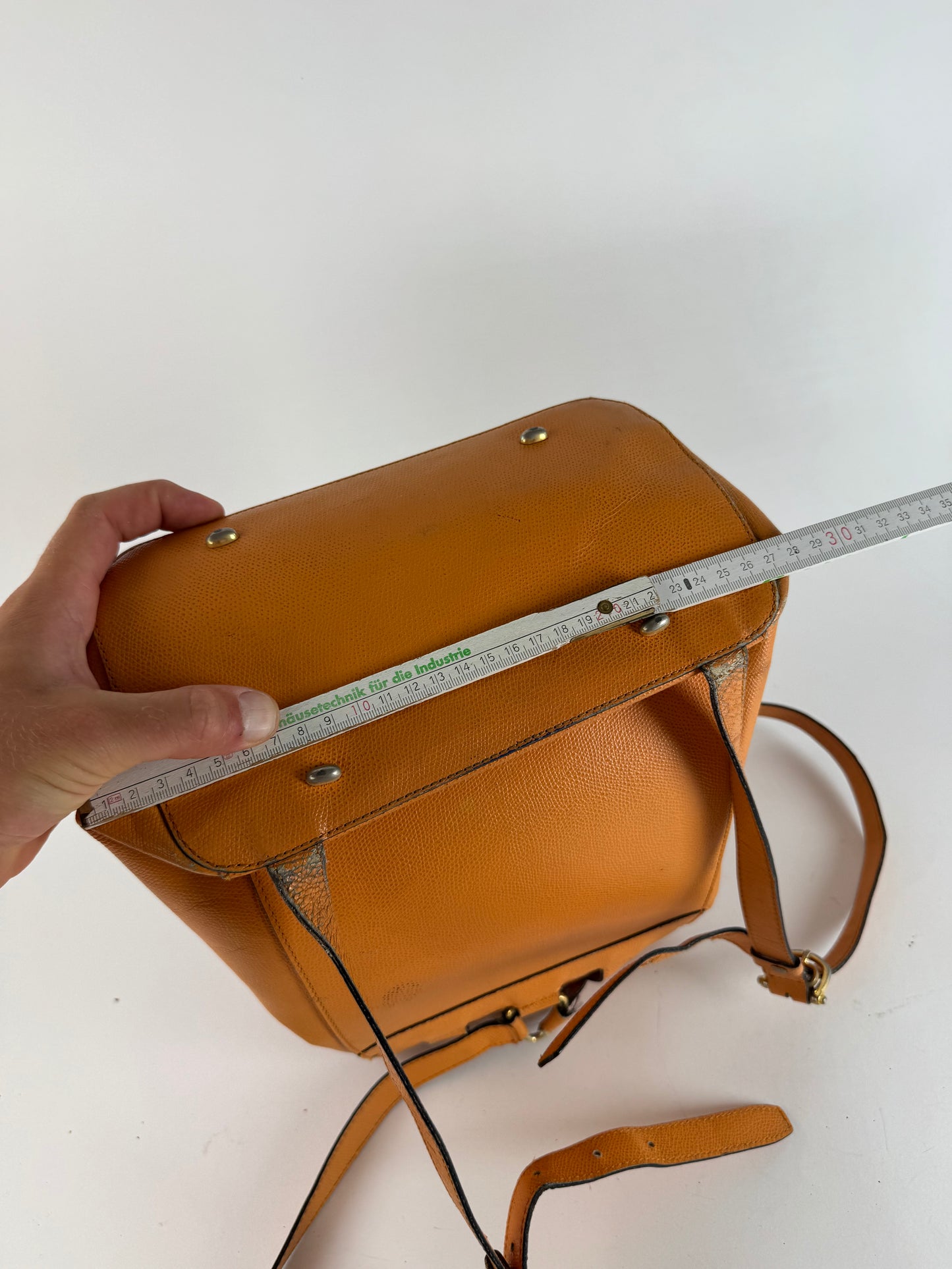 Sac à dos vintage en cuir Céline Paris Orange