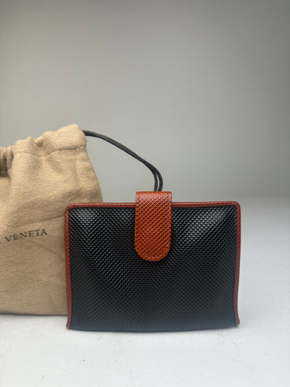 Vintage Bottega Veneta Textured Card Holder Black