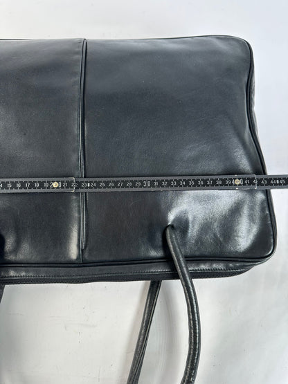 Vintage Issey Miyake Structured Leather Top-Handle Bag Black