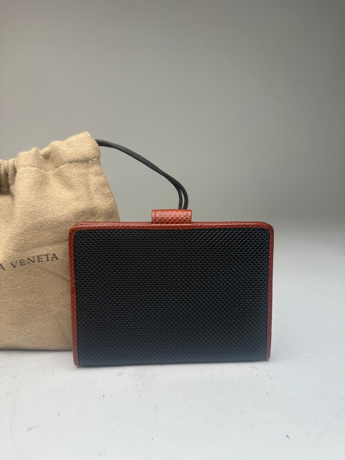 Vintage Bottega Veneta Textured Card Holder Black