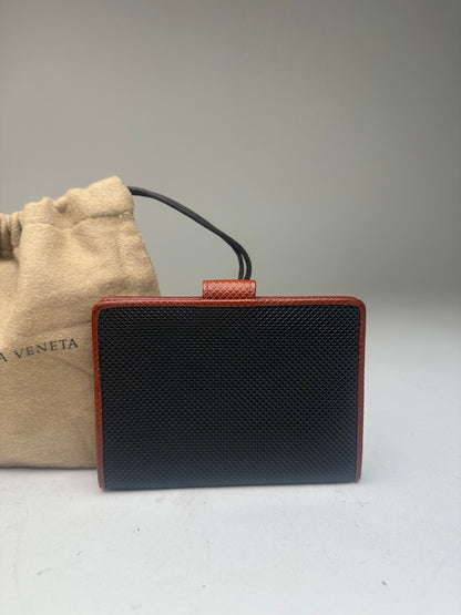 Vintage Bottega Veneta Textured Card Holder Black