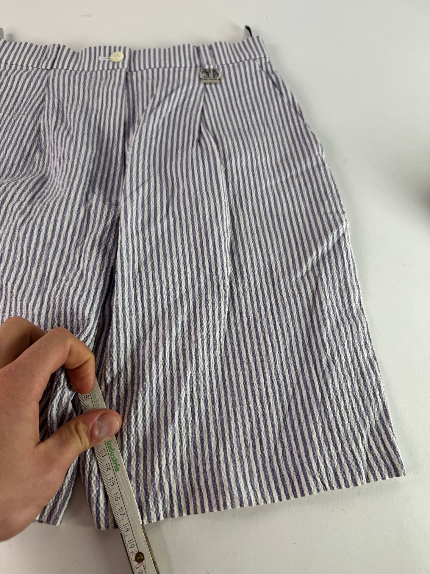 Vintage Dior Striped Shorts White Purple M