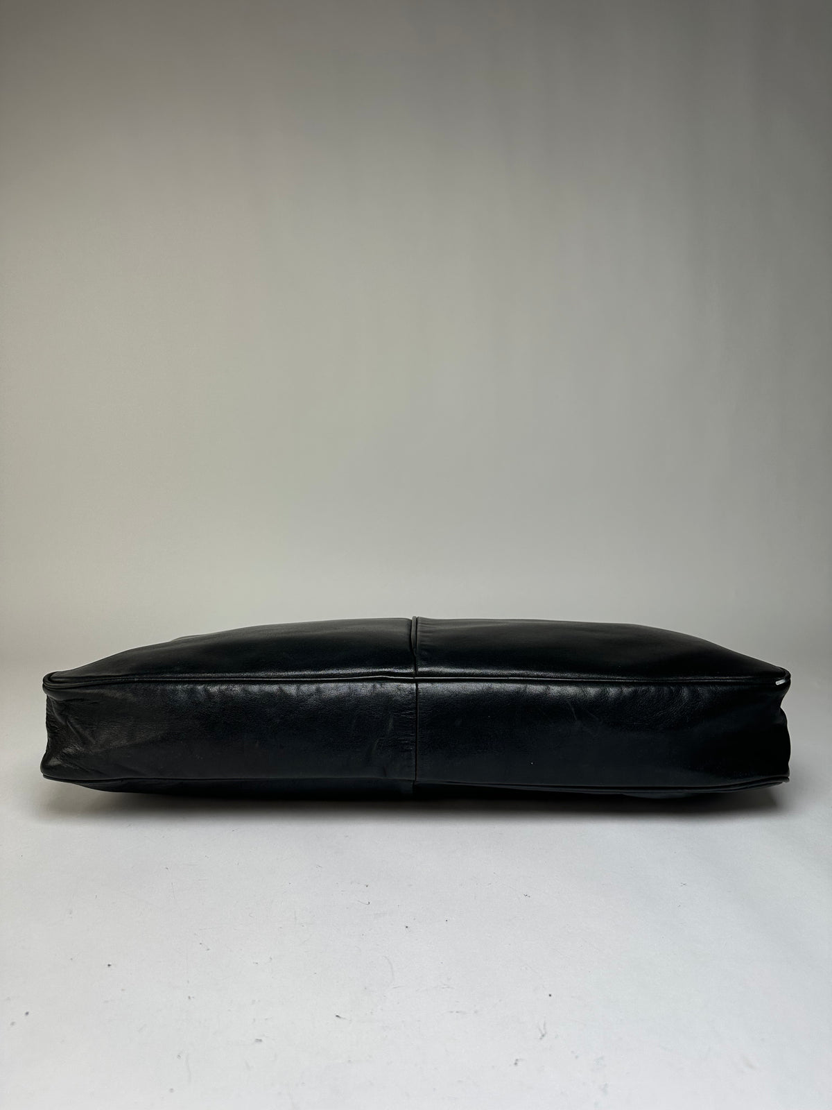 Vintage Issey Miyake Structured Leather Top-Handle Bag Black