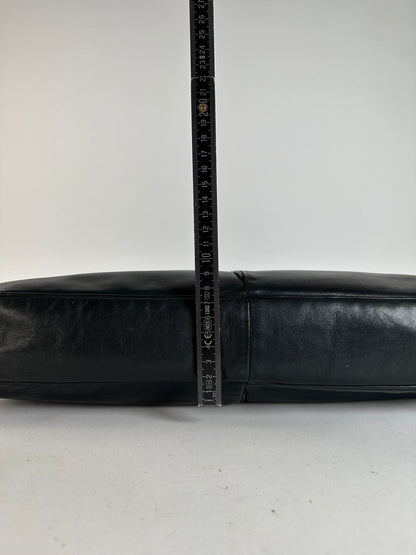 Vintage Issey Miyake Structured Leather Top-Handle Bag Black