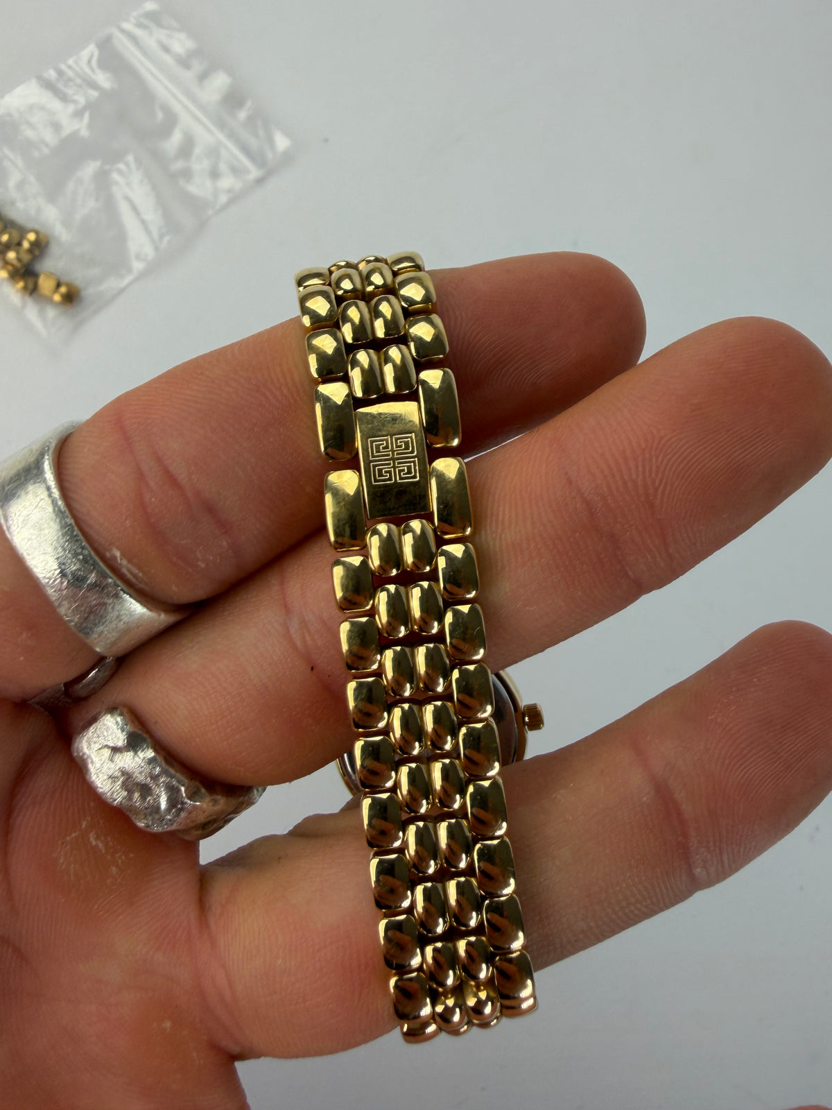 Vintage Givenchy 4G Logo Bracelet Watch Late 1980s Gold Cream