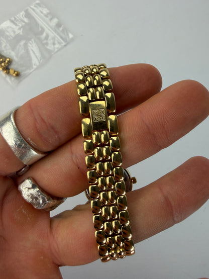 Vintage Givenchy 4G Logo Bracelet Watch Late 1980s Gold Cream