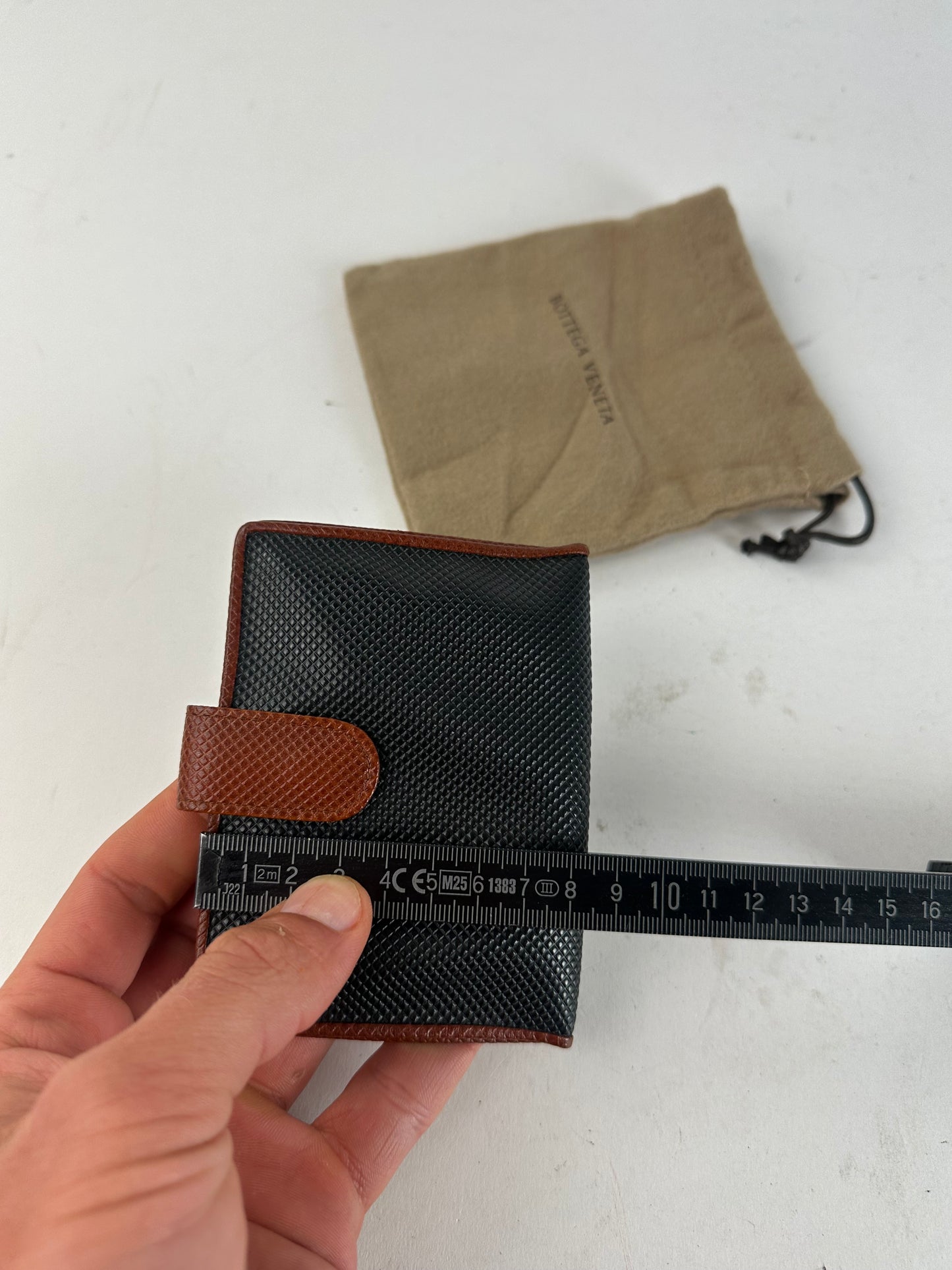 Vintage Bottega Veneta Textured Card Holder Black