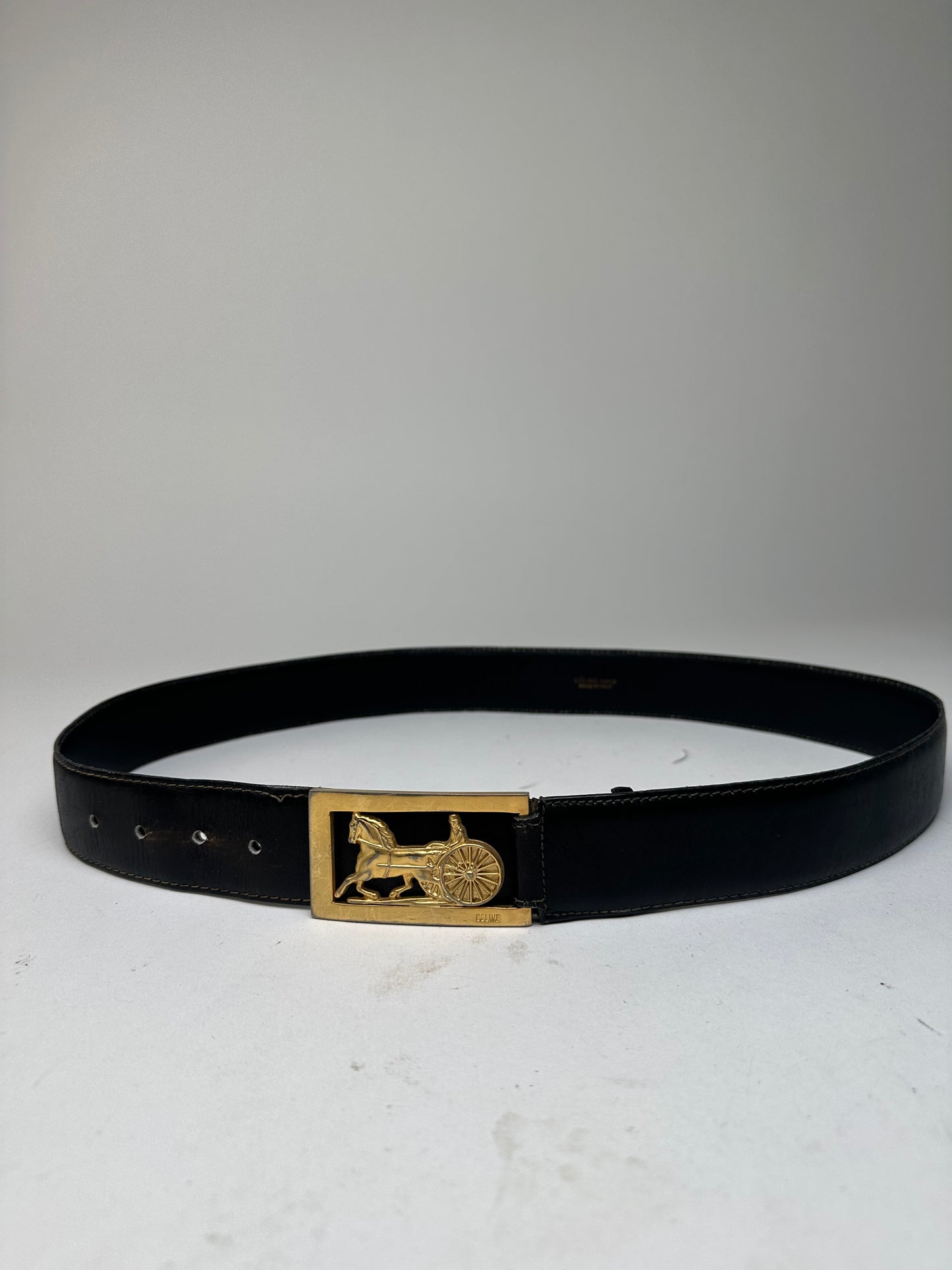 Vintage Celine Smooth Belt Black