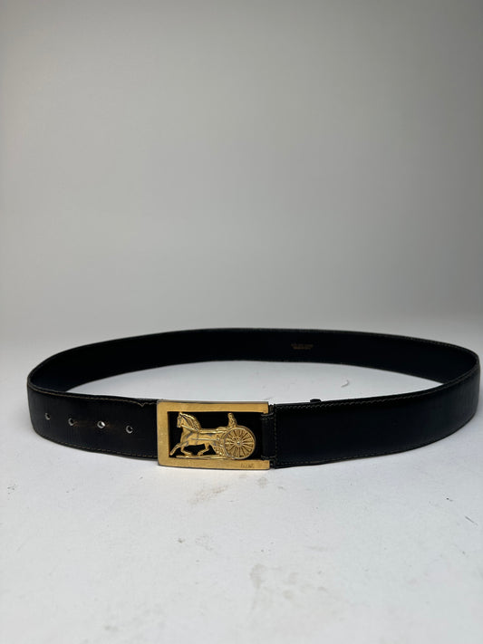 Vintage Celine Smooth Belt Black