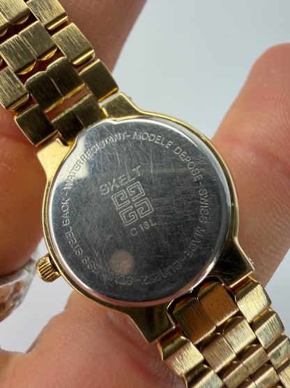 Vintage Givenchy 4G Logo Bracelet Watch Late 1980s Gold Cream