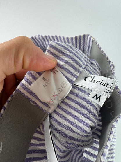 Vintage Dior Striped Shorts White Purple M