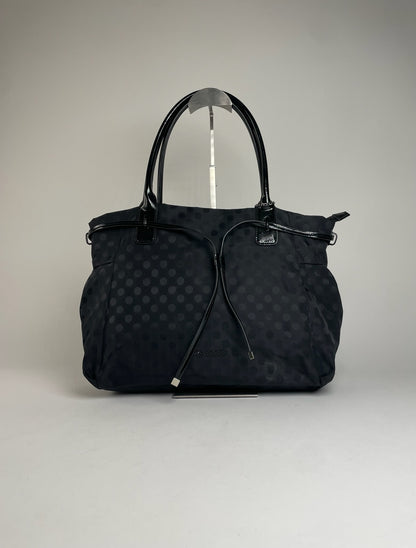 Vintage Yohji Yamamoto Polkadoz Patent Leather / Polyester Handbag