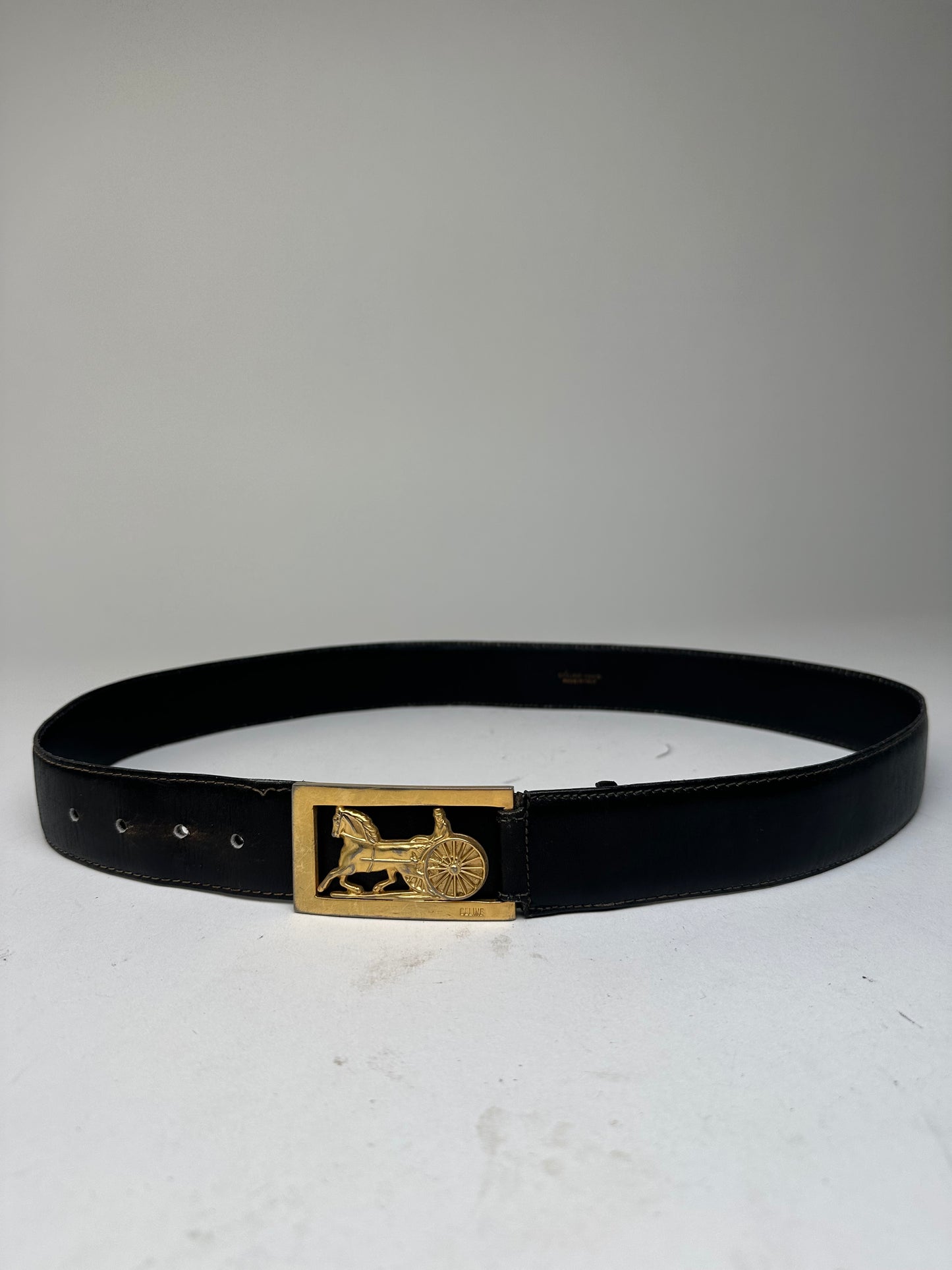 Vintage Celine Smooth Belt Black