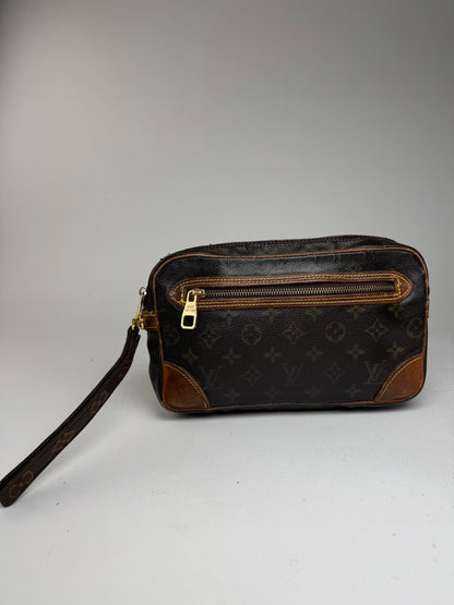 Pochette vintage Louis Vuitton en cuir Monogram marron